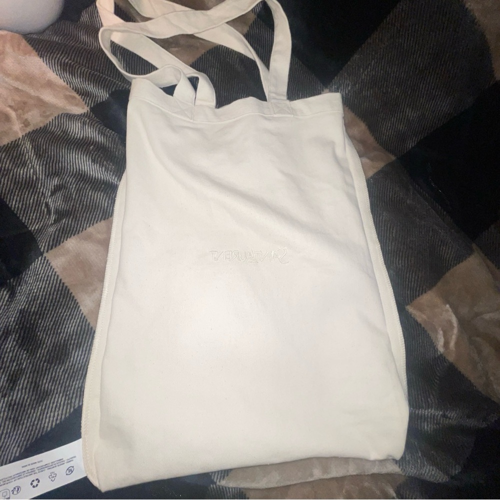 Saint Laurent ToteBag Designer Accessory Collectible 17×13 Inches Cream - Picture 13 of 14